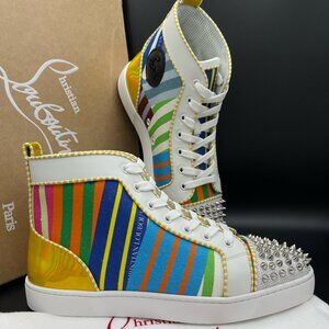 NEW Authentic Christian Louboutin Sneakers high-top Lou Spikes ORLATO FLAT